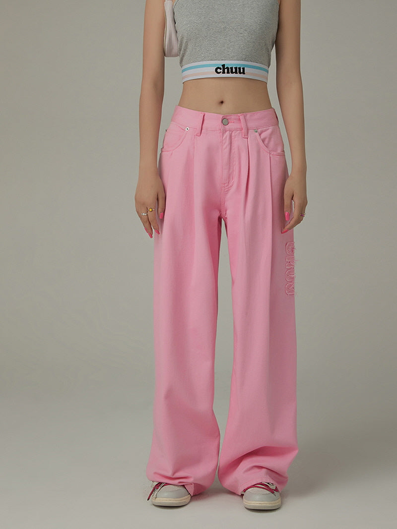 Pink Charm Wide-Leg Pants