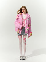Pastel Pink Plush Doll Knit Cardigan