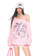 Pink Off-Shoulder Tee