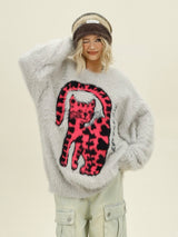 Pink Cat Knit Sweater