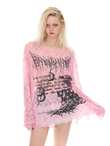 Lace Graphic Long Sleeve