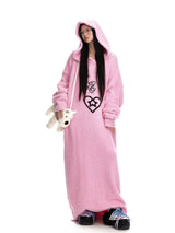 Oversized Knit Hoodie Dress