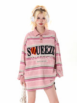 Striped Pink Polo Tee