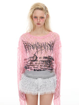 Lace Graphic Long Sleeve