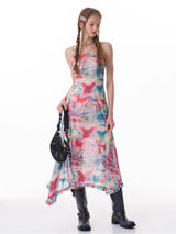Multicolor Butterfly Maxi Dress