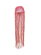 Red Fringe Knot Hood