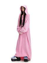 Oversized Knit Hoodie Dress