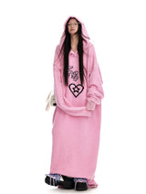 Oversized Knit Hoodie Dress
