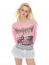 Lace Graphic Long Sleeve