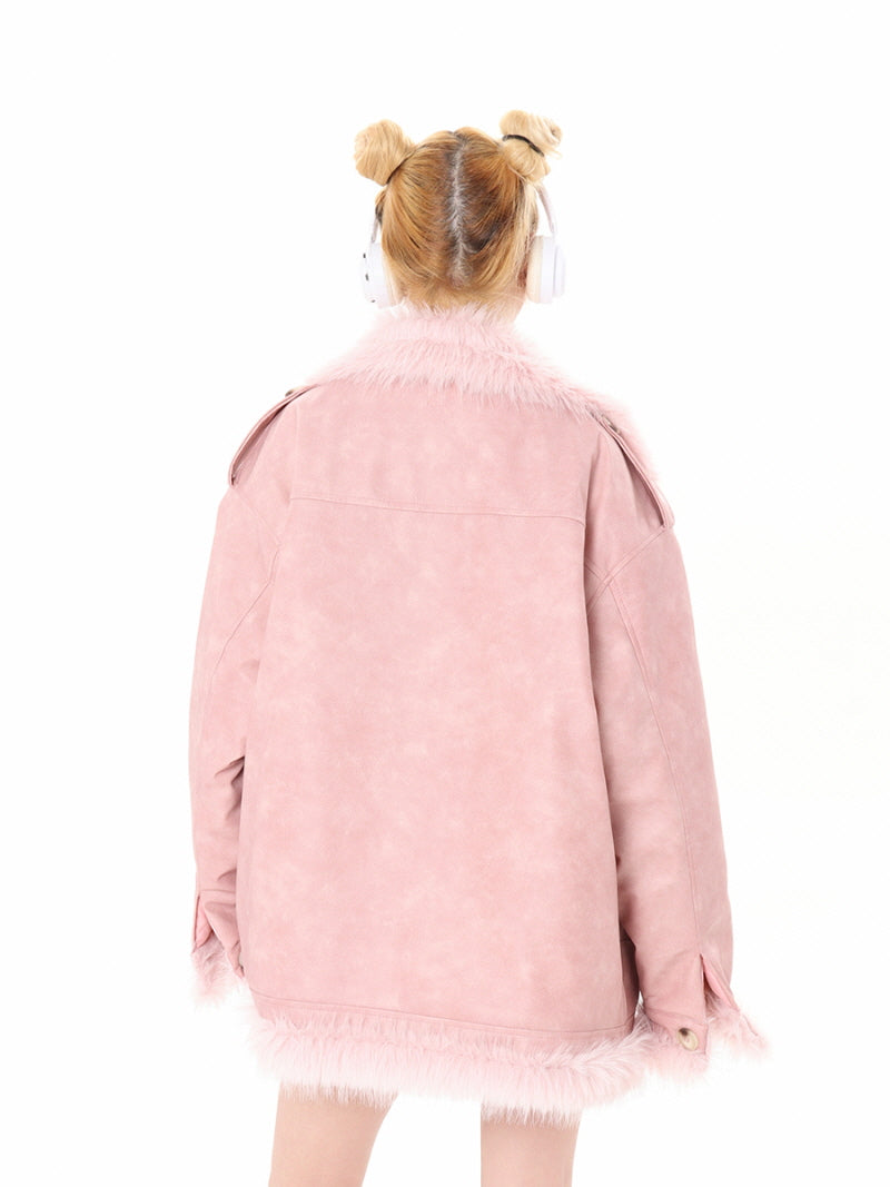 Pink Faux Fur Jacket