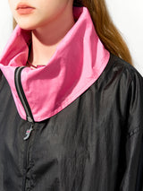 Black & Pink Color-Block Windbreaker