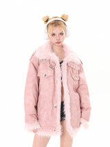 Pink Faux Fur Jacket
