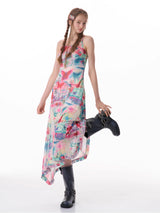 Multicolor Butterfly Maxi Dress