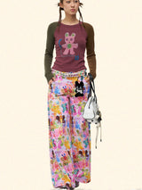 Colorful Butterfly Wide Pants