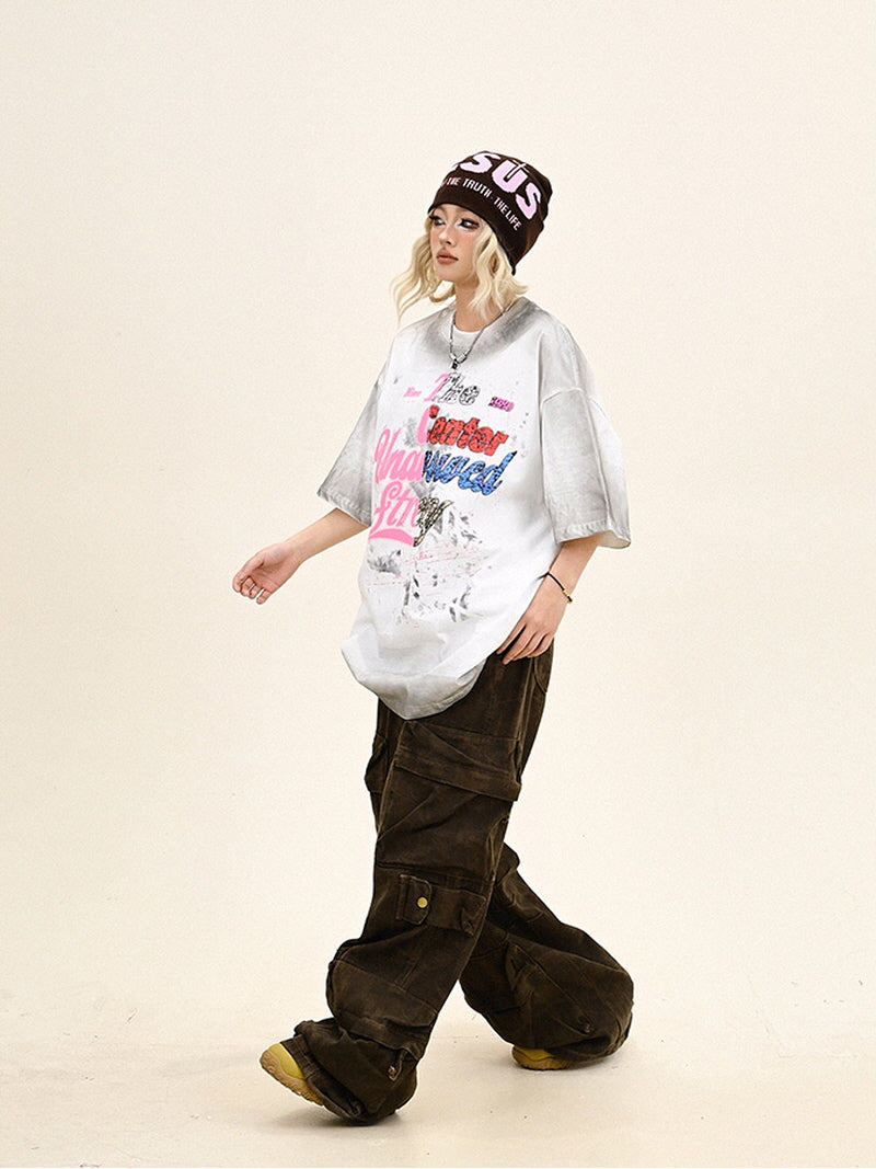 Ink Splash Pink Lettering Tee