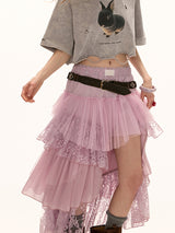 Layered Romantic Pink Maxi Skirt