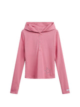 Pink Slim-Fit Henley Hoodie
