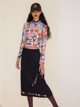 Graphic Long Sleeve Crop Top