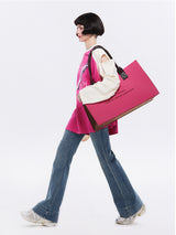 Hot Pink Felt Lettering Tote Bag