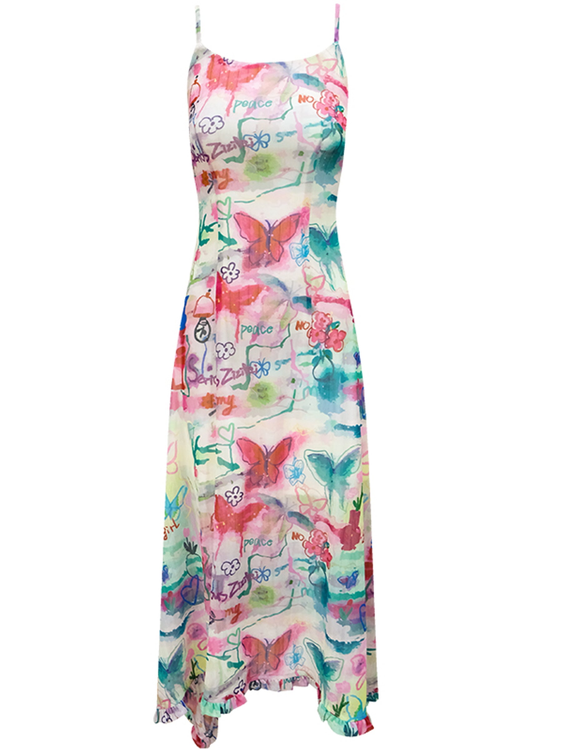 Multicolor Butterfly Maxi Dress