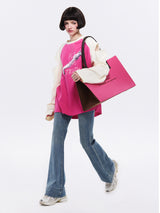 Hot Pink Felt Lettering Tote Bag