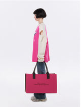 Hot Pink Felt Lettering Tote Bag
