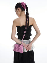 Orchid Pink Drawstring Bucket Bag