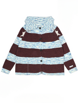 Mixed Pattern Oversized Knit Cardigan