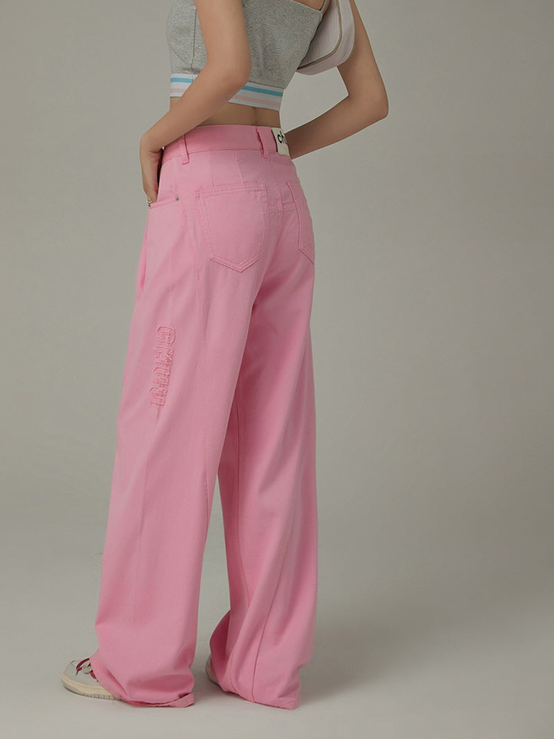 Pink Charm Wide-Leg Pants