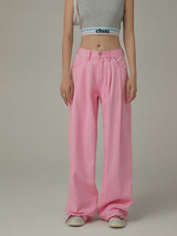 Pink Charm Wide-Leg Pants