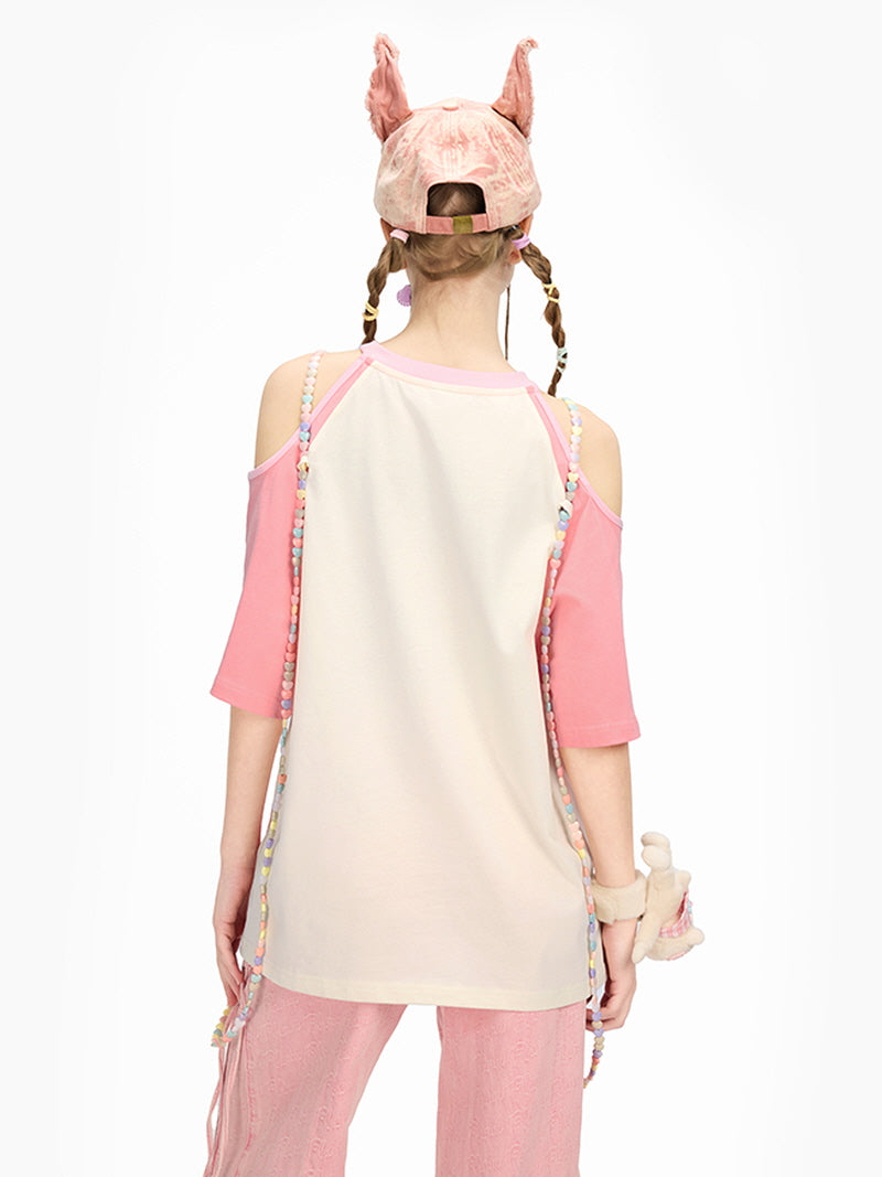 Cutout Colorblock T-Shirt