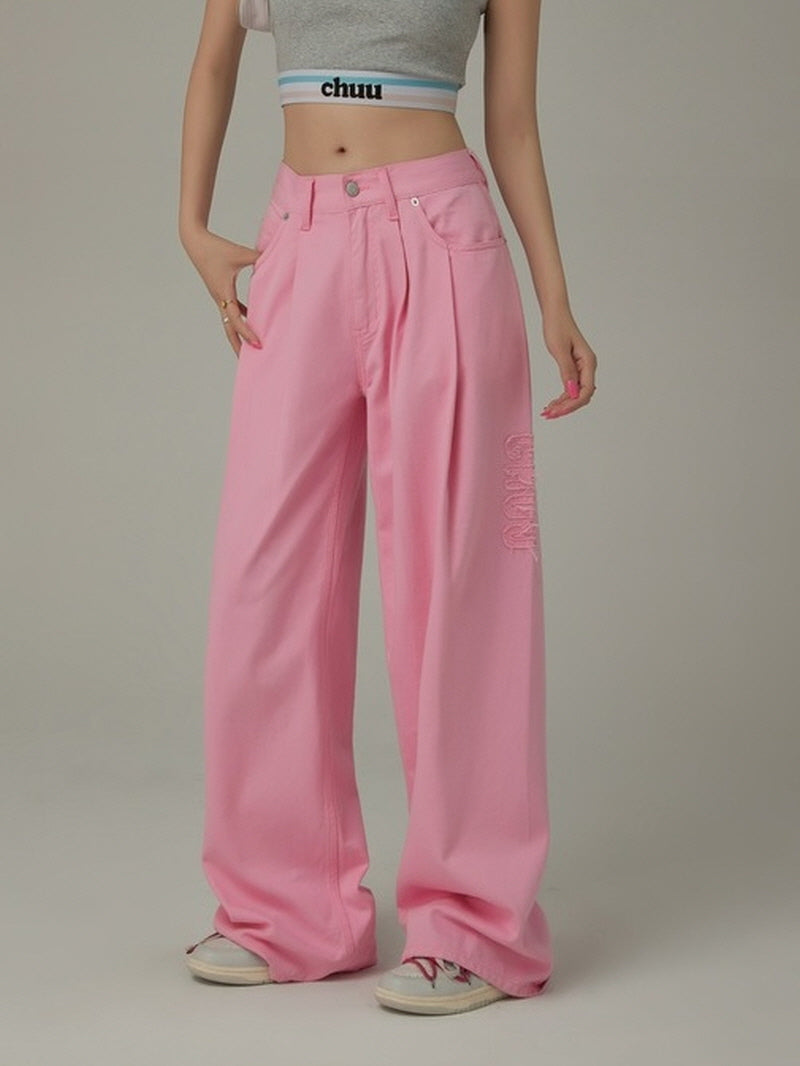 Pink Charm Wide-Leg Pants