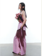 Pink Layered Loungewear - Vest / Pants / Skirt