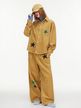 Star-Embroidered Corduroy Shirt & Pants
