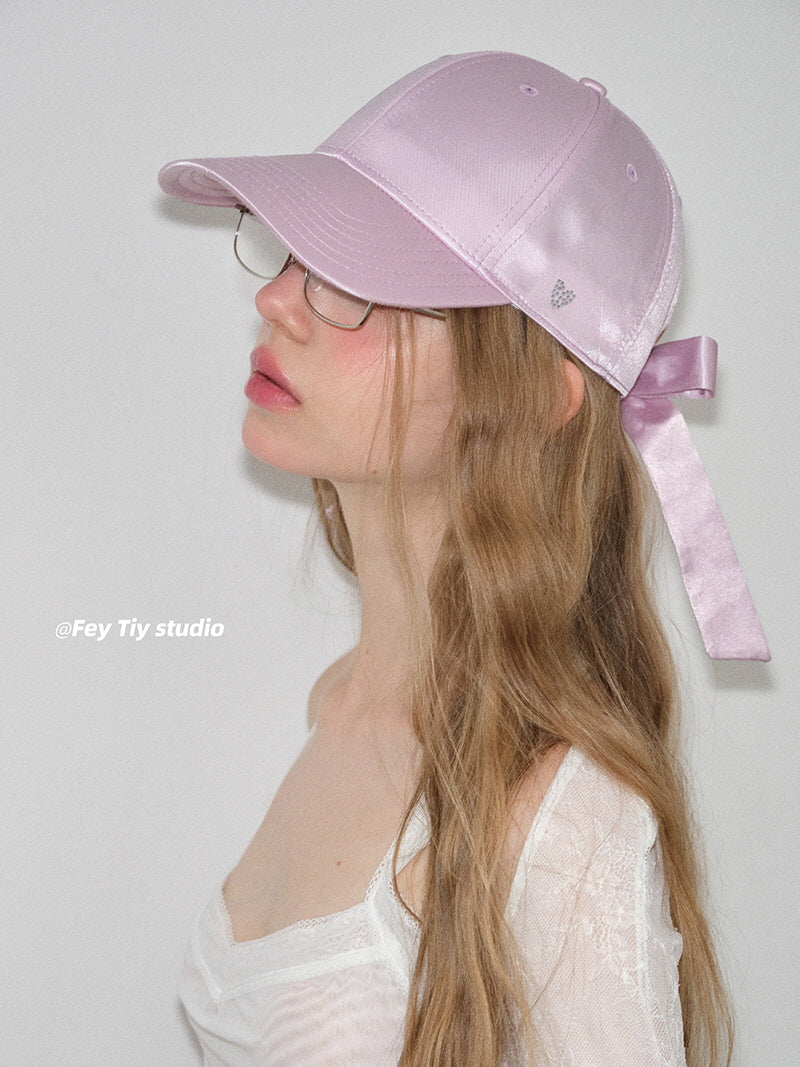 Satin Ribbon Baseball Cap