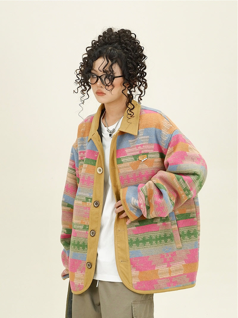Colorful Ethnic Shirt Jacket
