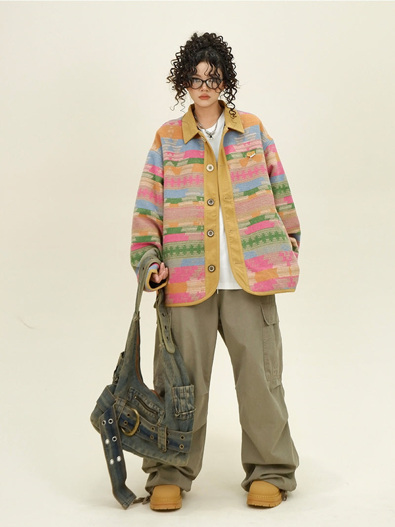Colorful Ethnic Shirt Jacket