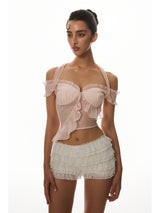 Pink Off-Shoulder Crop Top