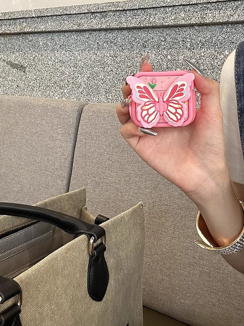Pink Butterfly AirPods Case