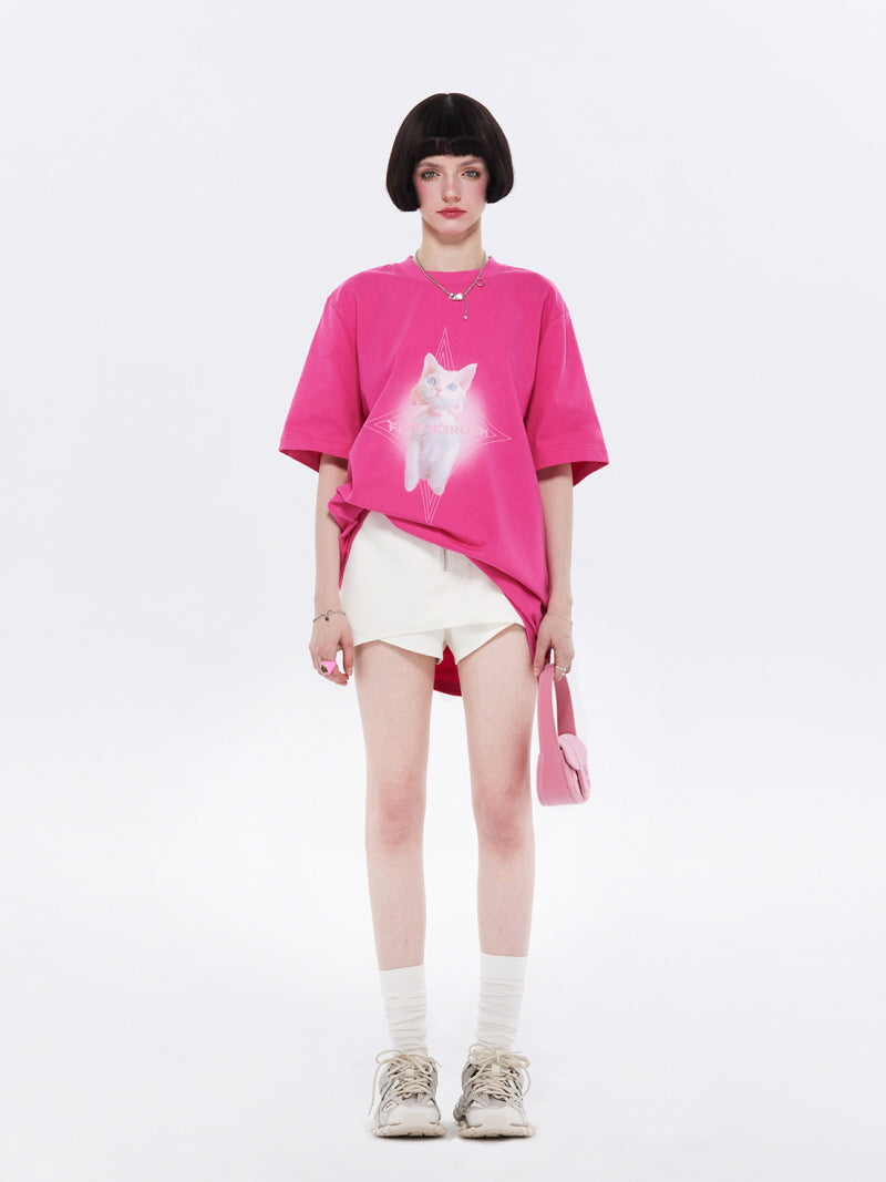 Hot Pink Mystic Cat Tee
