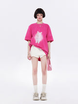 Hot Pink Mystic Cat Tee