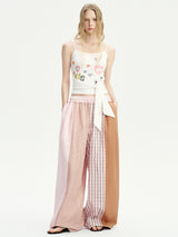 Pink Patchwork Wide Pants