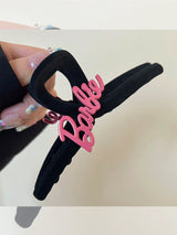 Pink Lettering Velvet Hair Claw