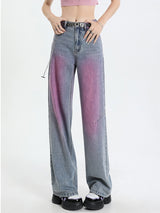 Vintage Pink Washed Wide-Leg Jeans