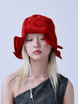 Red Velvet Ear-Flap Hat
