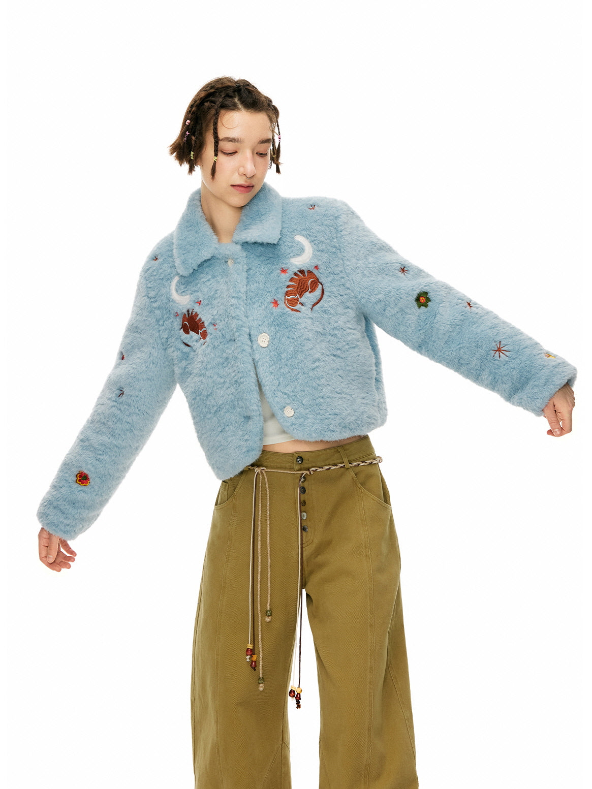 Sky Blue Astro Fur Jacket