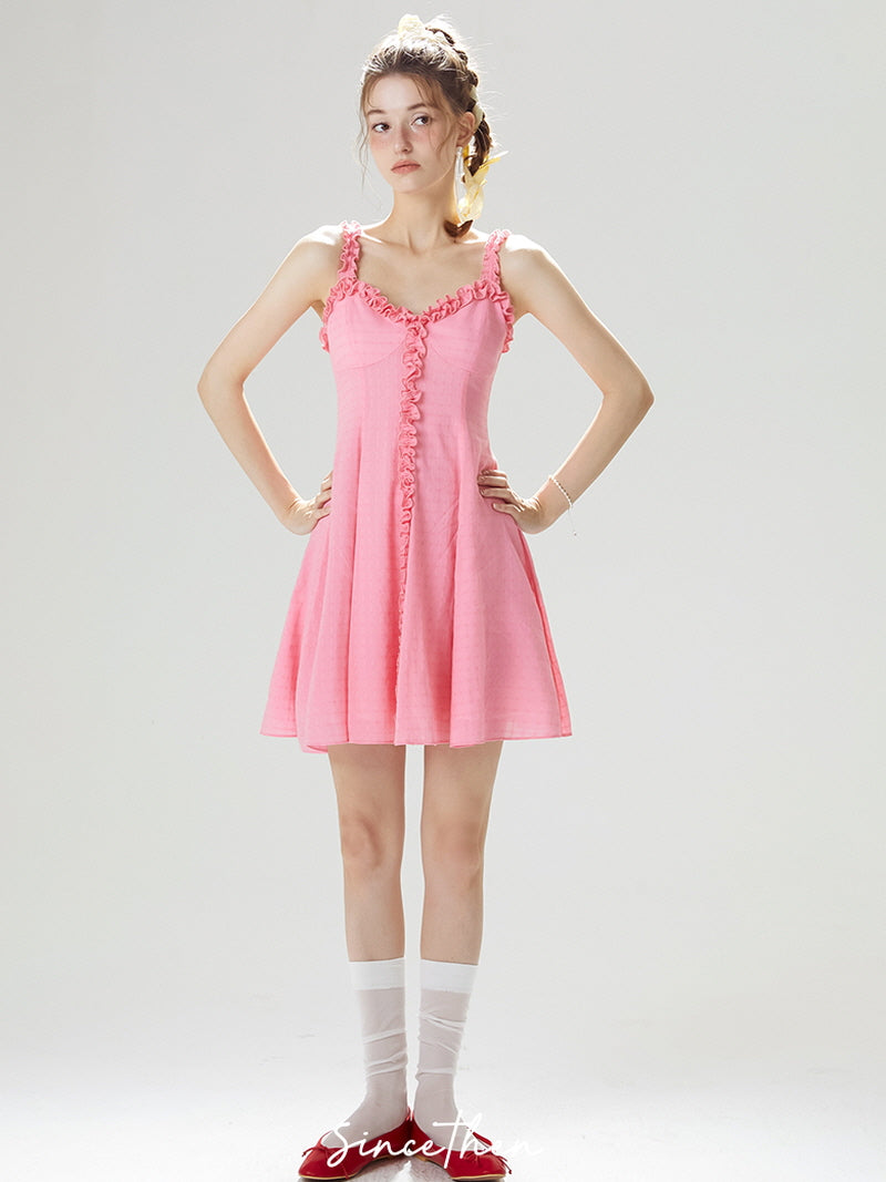 Frill Trim Mini Dress
