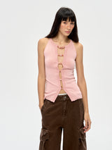 Ring Buckle Ribbed Tank