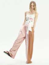 Pink Patchwork Wide Pants