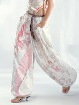 Pink Graphic Wide Pants
